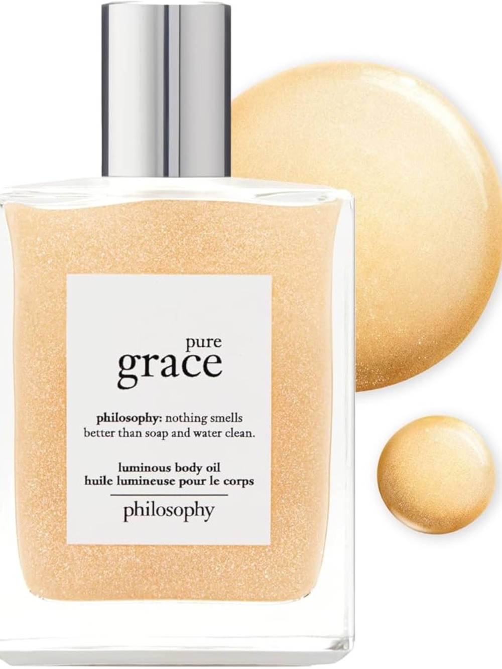 Philosophy Pure Grace luminous body oil — shimmering gold